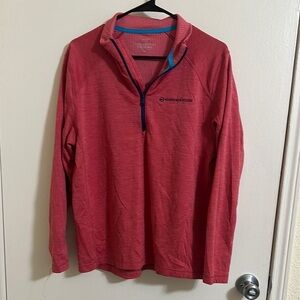 EUC Vineyard Vines Men’s Performance Red Quarter Zip Pullover Medium
